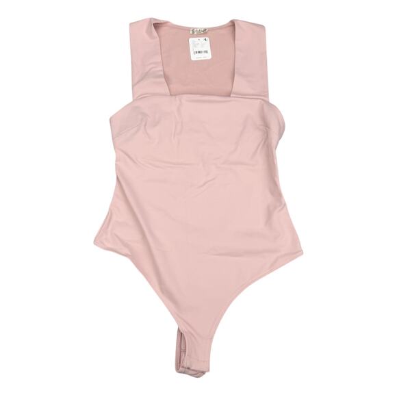 NWT FREE PEOPLE She's So Sleek Bodysuit Sz Small Silver Pink - Picture 5 of 7